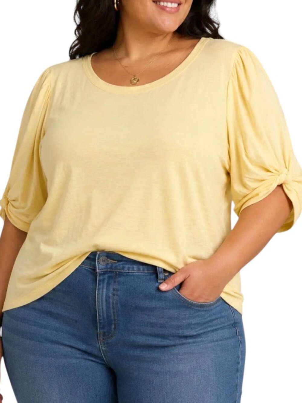 NWOT Renee C. Yellow Rayon Tshirt | 3X